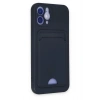 Mey İthalat®  iPhone 12 Kılıf Kelvin Kartvizitli Silikon - Lacivert