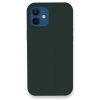 Mey İthalat®  iPhone 12 Kılıf Lansman Legant Silikon - Koyu Yeşil