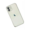Mey İthalat®  iPhone 12 Kılıf  Lensli Silikon - Gümüş