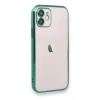 Mey İthalat®  iPhone 12 Kılıf  Lensli Silikon - Yeşil