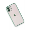 Mey İthalat®  iPhone 12 Kılıf  Lensli Silikon - Yeşil
