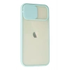 Mey İthalat® iPhone 12 Kılıf Palm Buzlu Kamera Sürgülü Silikon - Turkuaz
