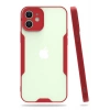 Mey İthalat®  iPhone 12 Kılıf Platin Silikon - Kırmızı