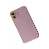 Mey İthalat®  iPhone 12 Kılıf Volet Silikon - Mor