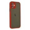 Mey İthalat®  iPhone 12 Mini Kılıf Montreal Silikon Kapak - Kırmızı