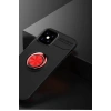 Mey İthalat® iPhone 12 Mini Kılıf Range Yüzüklü Silikon - Siyah-Kırmızı