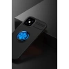 Mey İthalat® iPhone 12 Mini Kılıf Range Yüzüklü Silikon - Siyah-Mavi