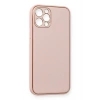 Mey İthalat®  iPhone 12 Pro Kılıf Coco Deri Silikon Kapak - Pembe