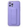 Mey İthalat®  iPhone 12 Pro Kılıf Coco Deri Standlı Kapak - Koyu Lila