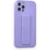 Mey İthalat®  iPhone 12 Pro Kılıf Coco Deri Standlı Kapak - Koyu Lila