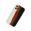 Mey İthalat®  iPhone 12 Pro Kılıf Ebruli Lansman Silikon - Beyaz-Siyah