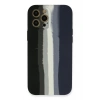 Mey İthalat® iPhone 12 Pro Kılıf Ebruli Lansman Silikon - Siyah-Lacivert