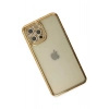 Mey İthalat® iPhone 12 Pro Kılıf Joke Taşlı Silikon - Gold