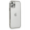 Mey İthalat®  iPhone 12 Pro Kılıf  Lensli Silikon - Gümüş