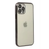 Mey İthalat®  iPhone 12 Pro Kılıf  Lensli Silikon - Siyah