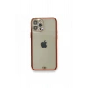 Mey İthalat® iPhone 12 Pro Kılıf Liva Taşlı Silikon - Kırmızı