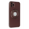 Mey İthalat® iPhone 12 Pro Kılıf Lukka Magneticsafe Kapak - Kahverengi