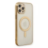 Mey İthalat® iPhone 12 Pro Kılıf Magneticsafe Lazer Silikon - Gold