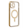 Mey İthalat® iPhone 12 Pro Kılıf Magneticsafe Lazer Silikon - Gold
