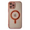 Mey İthalat®  iPhone 12 Pro Kılıf Magneticsafe Lazer Silikon - Kırmızı