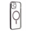 Mey İthalat® iPhone 12 Pro Kılıf Magneticsafe Lazer Silikon - Siyah