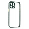 Mey İthalat®  iPhone 12 Pro Kılıf Miami Şeffaf Silikon - Koyu Yeşil