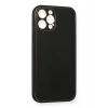 Mey İthalat®  iPhone 12 Pro Max Kılıf Coco Deri Silikon Kapak - Siyah