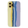 Mey İthalat® iPhone 12 Pro Max Kılıf Ebruli Lansman Silikon - Sarı-Lila