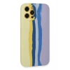 Mey İthalat® iPhone 12 Pro Max Kılıf Ebruli Lansman Silikon - Sarı-Lila