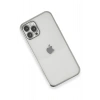 Mey İthalat®  iPhone 12 Pro Max Kılıf  Lensli Silikon - Gümüş