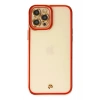 Mey İthalat® iPhone 12 Pro Max Kılıf Liva Lens Silikon - Kırmızı