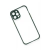 Mey İthalat® iPhone 12 Pro Max Kılıf Miami Şeffaf Silikon - Koyu Yeşil