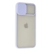 Mey İthalat®  iPhone 12 Pro Max Kılıf Palm Buzlu Kamera Sürgülü Silikon - Lila