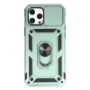 Mey İthalat®  iPhone 12 Pro Max Kılıf Pars Lens Yüzüklü Silikon - Yeşil