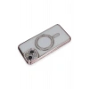 Mey İthalat®  iPhone 13 Kılıf Joke Simli Magneticsafe Kılıf - Pembe