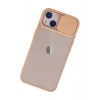 Mey İthalat® iPhone 13 Kılıf Palm Buzlu Kamera Sürgülü Silikon - Pembe