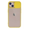 Mey İthalat® iPhone 13 Kılıf Palm Buzlu Kamera Sürgülü Silikon - Sarı
