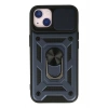 Mey İthalat®  iPhone 13 Kılıf Pars Lens Yüzüklü Silikon - Lacivert