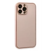 Mey İthalat®  iPhone 13 Pro Kılıf Coco Deri Silikon Kapak - Pembe