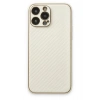 Mey İthalat®  iPhone 13 Pro Kılıf Coco Karbon Silikon - Beyaz