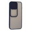 Mey İthalat® iPhone 13 Pro Kılıf Palm Buzlu Kamera Sürgülü Silikon - Lacivert