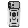 Mey İthalat®  iPhone 13 Pro Kılıf Pars Lens Yüzüklü Silikon - Gümüş