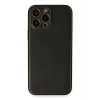 Mey İthalat®  iPhone 13 Pro Max Kılıf Coco Deri Silikon Kapak - Siyah