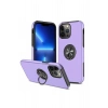 Mey İthalat®  iPhone 13 Pro Max Kılıf Elit Yüzüklü Kapak - Mor