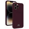 Mey İthalat®  iPhone 13 Pro Max Kılıf Kelvin Kartvizitli Silikon - Derin Mor