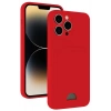 Mey İthalat®  iPhone 13 Pro Max Kılıf Kelvin Kartvizitli Silikon - Kırmızı