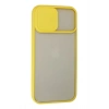 Mey İthalat® iPhone 13 Pro Max Kılıf Palm Buzlu Kamera Sürgülü Silikon - Sarı