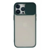 Mey İthalat® iPhone 13 Pro Max Kılıf Palm Buzlu Kamera Sürgülü Silikon - Yeşil