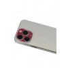 Mey İthalat® iPhone 13 Pro Max Rainbow Kamera Lens Koruma Cam - Koyu Kırmızı