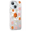 Mey İthalat®   iPhone 14 Floral Magsafe Kapak - Turuncu